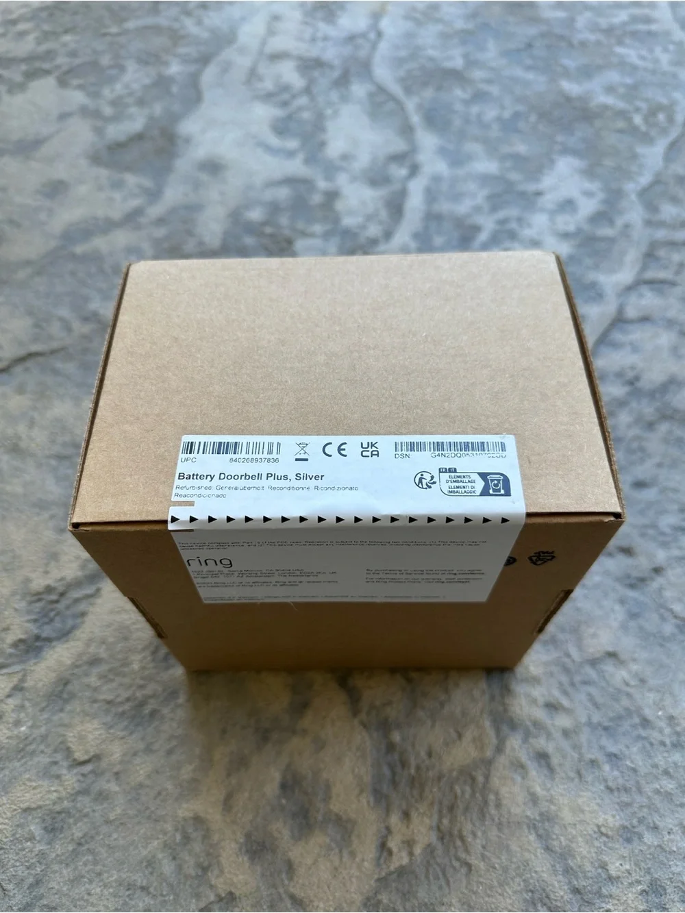 Ring Battery Doorbell Plus, Silver (2023) (sealed item, factory refurbished)